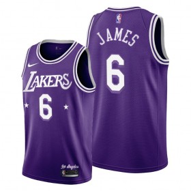 Dres Los Angeles Lakers LeBron James 6 Nike 2021-22 City Edition Throwback 60s Swingman